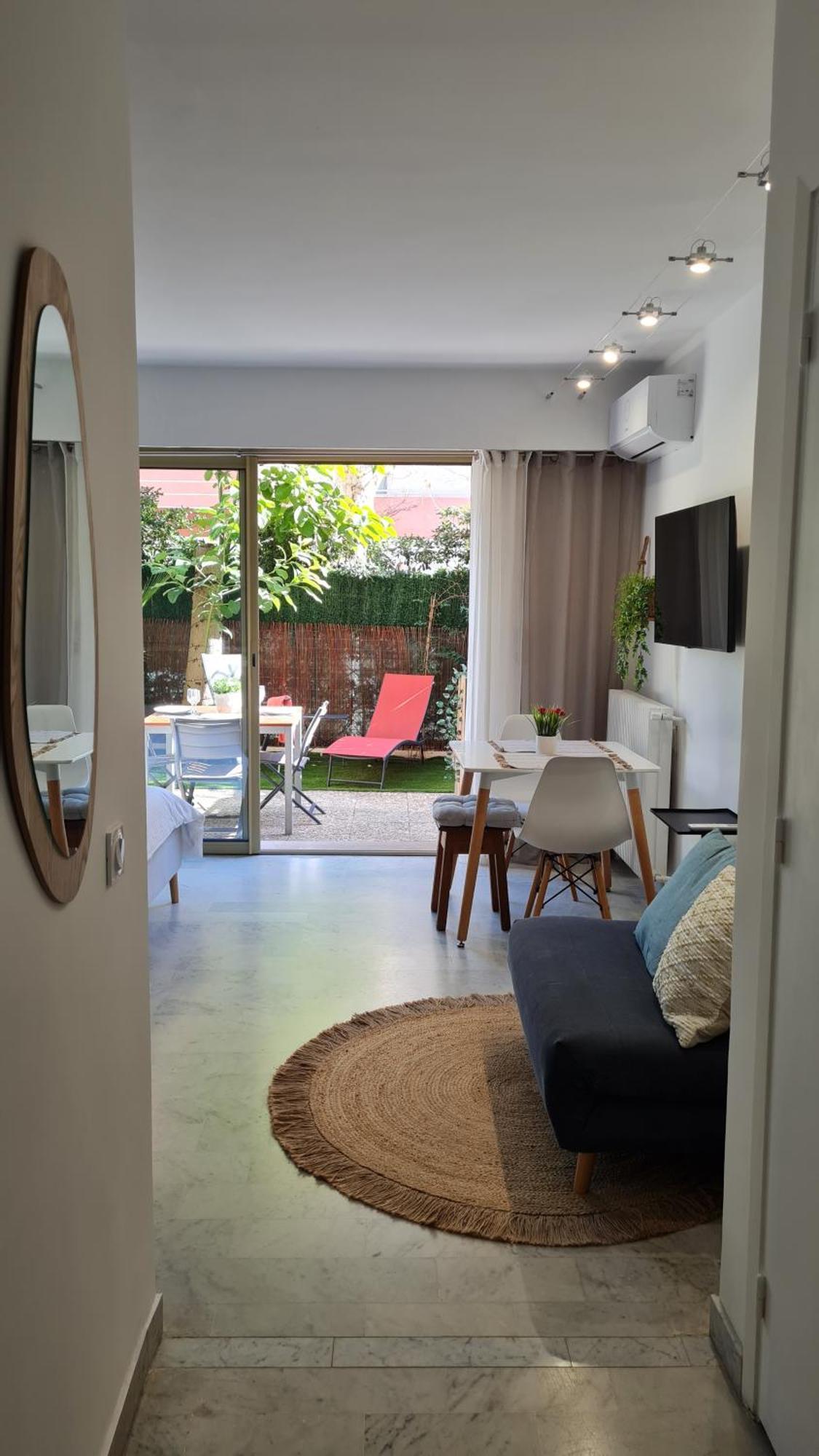 Studio Sun-Beach Avec Parking Et Jardin - 500M Des Plages De Juan Les Pins Antibes Luaran gambar