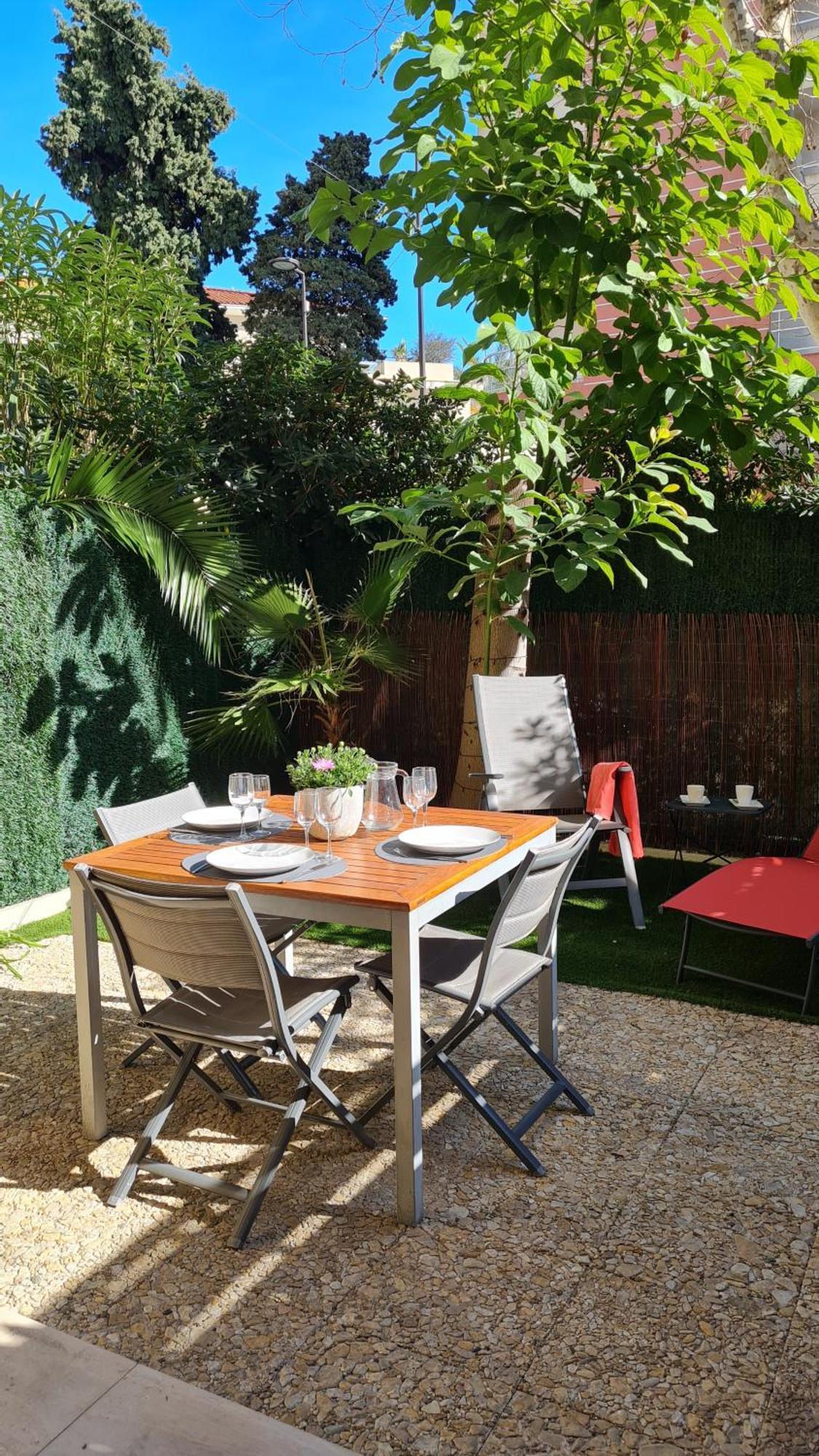 Studio Sun-Beach Avec Parking Et Jardin - 500M Des Plages De Juan Les Pins Antibes Luaran gambar
